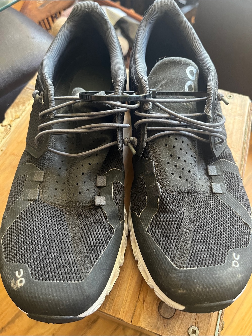 On Running Men's Black and White Running Sneakers
